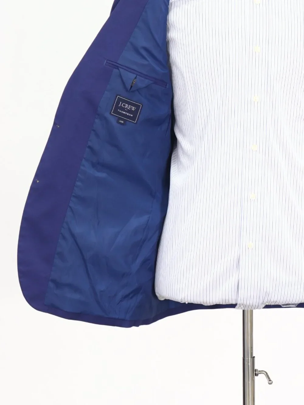 J. Crew 40R Blue Blazer Sport Coat Jacket 2-Button Solid W844